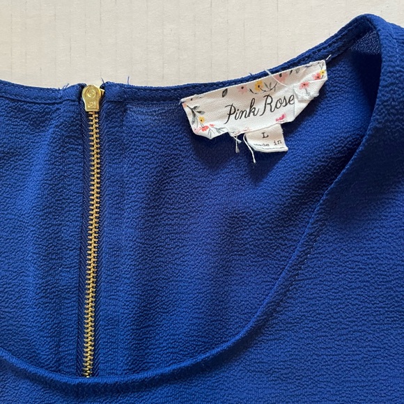Pink Rose Cobalt Blue Too, Sz L - Picture 3 of 8